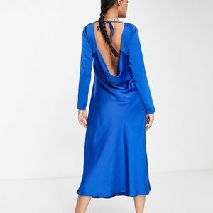 ASOS satin cowl back midi dress